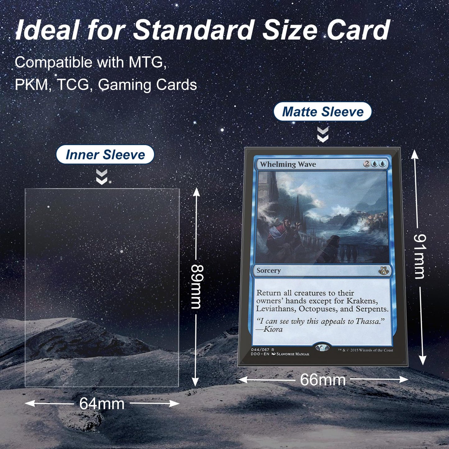 1200 Pack Card Sleeves, Perfect Fit Inner Sleeves Ideal For Double-Sleeving, Trading Card Sleeve Compatible With Mtg, Tcg, Gamin