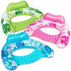 SLOOSH Inflatable Pool Floats mature-themed 3 Pack Pool Chairs with Cup Holders Blow up Floats Chair Hck Noodle Mat Leaves Design for Relaxing Summer Water Fun Swimming Party Beach Blue Green Pink