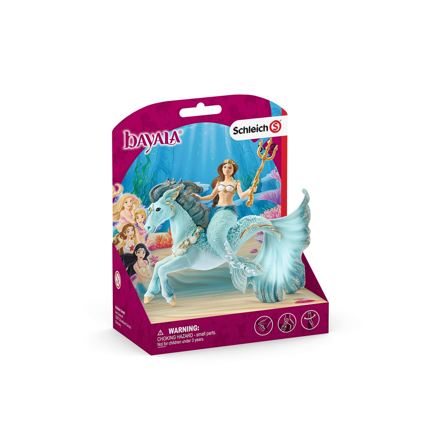 Schleich Bayala, 3-Piece Playset, Mermaid Toys For Girls And Boys 5-12 Years Old, Mermaid Eyela Riding Underwater Horse, Blue