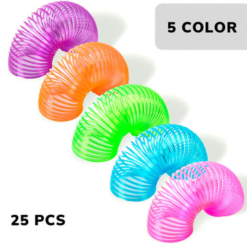 Coil Spring Toy - 25 Pcs - Kids Party Favor - Bulk Coil Springs For Party Favors - Easter Egg Fillers - Goodie Bag Supplies - Pinata Stuffers - Bulk Gifts For Kids - Classroom Prizes