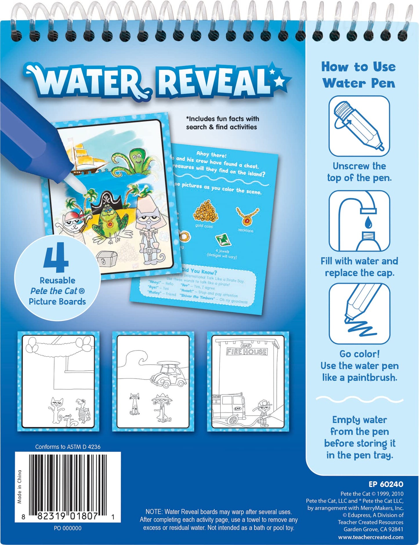 PETE THE CAT WATER REVEAL