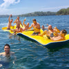 DUSACOM Big Floating Water Mat - 9FT XPE Foam Lily Pad for Lakes & Beach, Yellow-White-Blue, Model SO030105-YEBL-9FT-X1