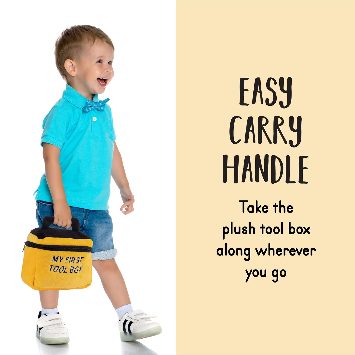 Talking Plush Set for Toddlers | Includes Cuddly Hammer, Handsaw, Screwdriver, Hand Drill, & Zippered Tool Box with Cool Sounds