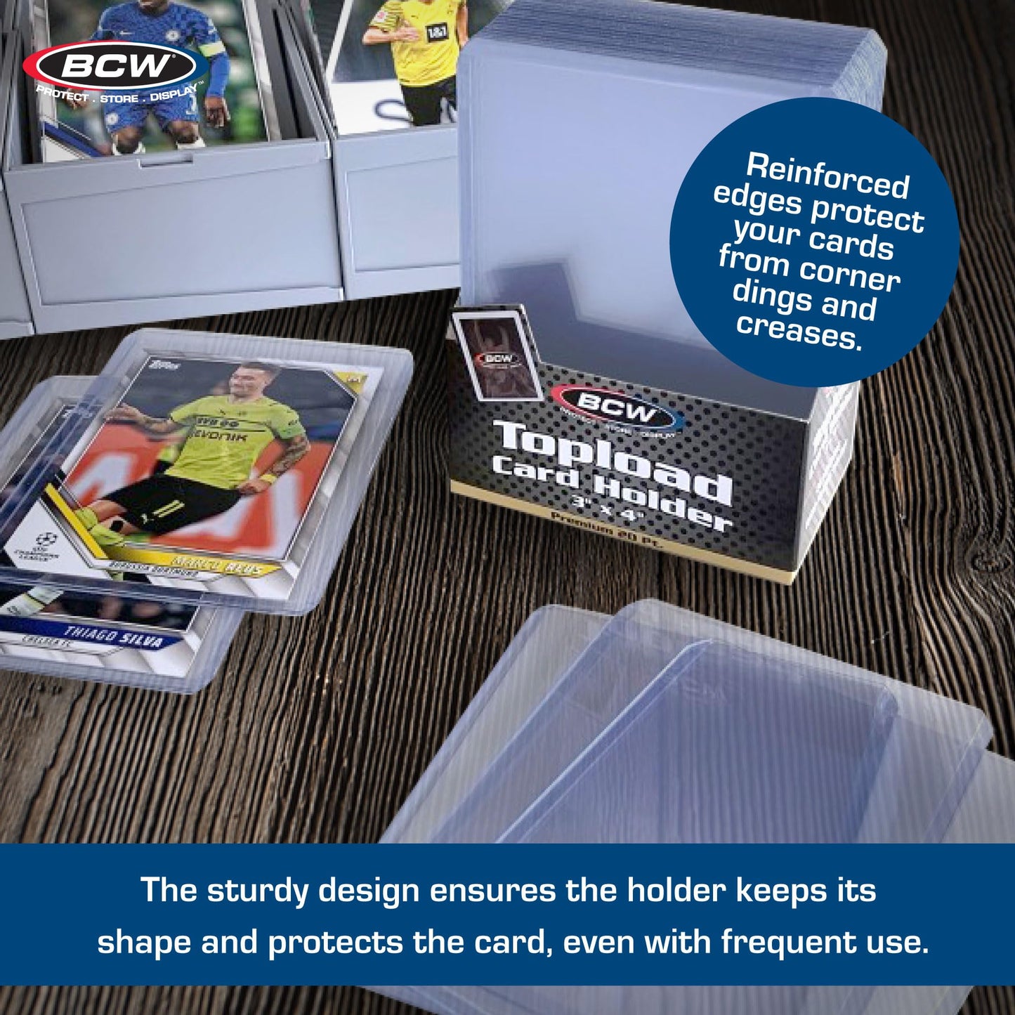 Bcw 3X4 Topload Card Holder - Premium 20Pt Thickness | 8 Pack (200 Total) | Quality Rigid Pvc Protector For Standard Size Tradin