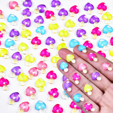 100 Pieces Mini Mushrooms Decor for Crafts Dollhouse Fairy Garden Dollhouse Miniatures Tiny Mushroom Decorations for Mini Garden