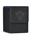 Zlca Deck Box For Mtg Yugioh Tcg, Storage Box With Dividers Holds 100+ Sleeved, Premium Deck Case Compatible With Ccg Trading Cards (Black&Blue,Puzzle)