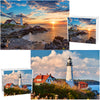 Jigsaw Puzzles 2 Pack 1000 Pieces - Wishdiam Puzzles For Adults - Lighthouses Portland Head Light Nature Landscape Impossible Challenging Puzzles For Home Decor Birthday Party Gifts Toy For Men Women