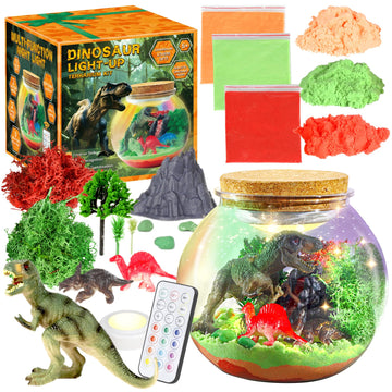 Dinosaur Terrarium Kit For Kids -Dinosaur Kid Painting Crafts Kits - Birthday Gift For Boys Age 5-7 8-12 Years Old -Arts And Cra
