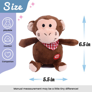 Hopearl Talking Monkey Repeats What You Say Nodding Electric Interactive Animated Toy Speaking Plush Buddy Birthday Festival For
