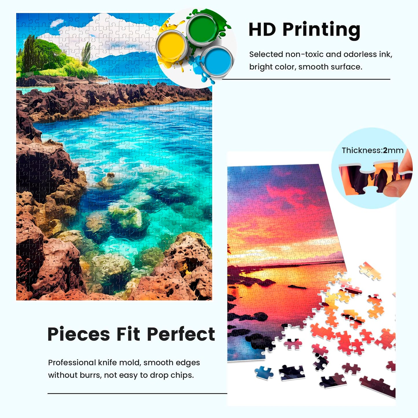 2 Pack 1000 Piece Puzzle For Adults Puzzles For Adults 1000 Pieces And Up 2000 Piece Puzzles For Adults Beach Coconuttree Reef L