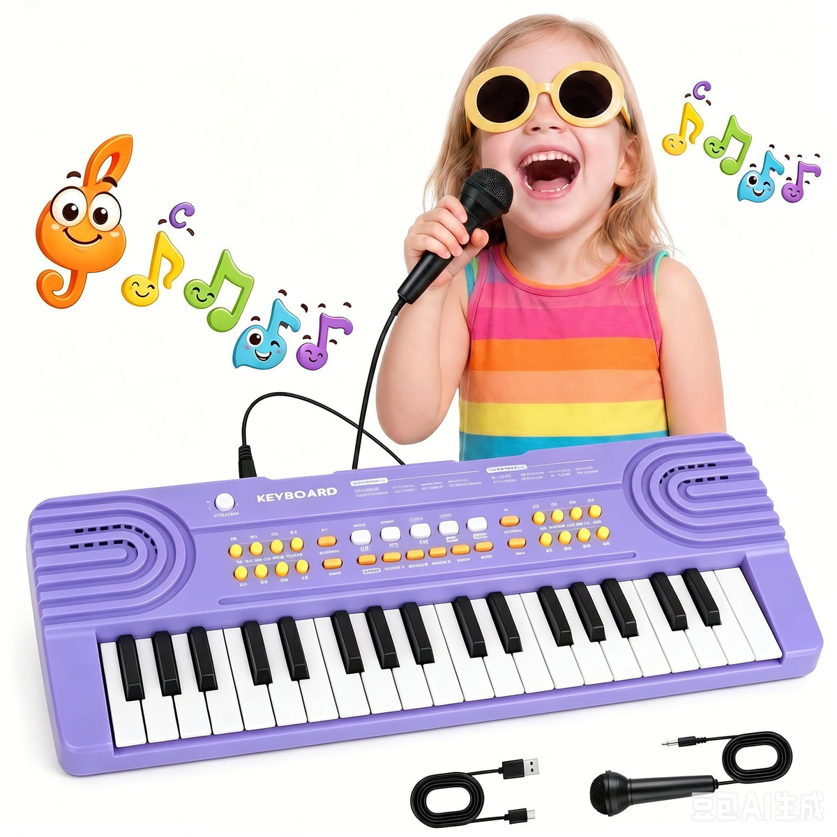 37 Key Kids Keyboard Piano with Microphone Toddler Music Toy Ages 35