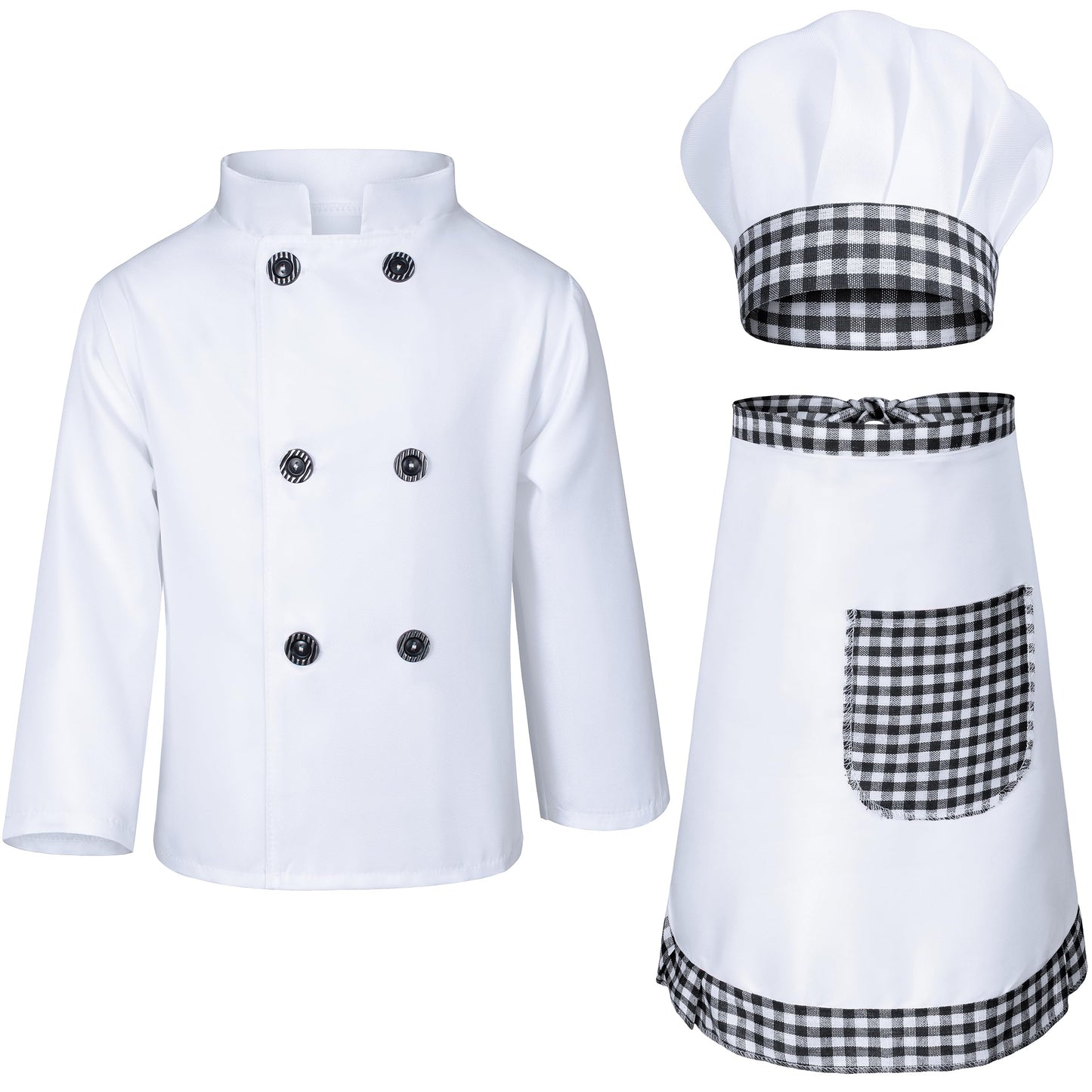 Kids Chef Costume For Boys Girls Kitchen Cooking Party Cosplay 4-5T Black