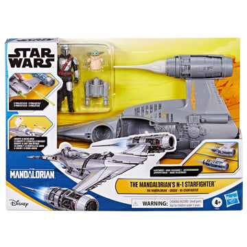 Star Wars Epic Hero Series The Mandalorian'S N-1 Starfighter Ship, 4-Inch Scale Grogu & Mandalorian Action Figures, Toys For Boys & Girls Ages 4+