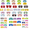 122 PCS Mini Ducks Resin,Colorful Multiple Styles Tiny Animals,Little Small Cute Duck Decoration Pattern, Sunglasses, Shiny, Pro