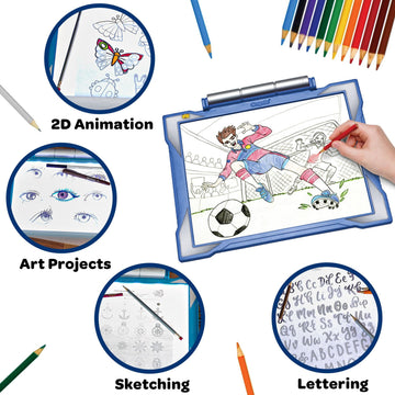 Crayola Light Up Tracing Pad - Blue, Plastic Drawing Pad for Kids, Model 040907, Ideal Gift for Ages 6-8