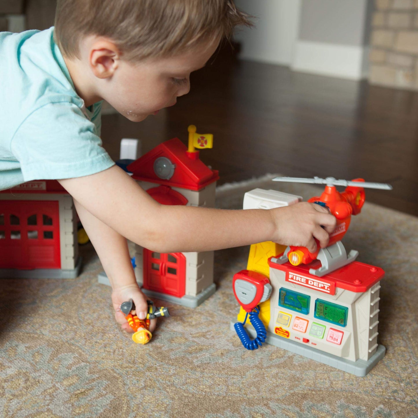 Fat Brain Toys Fire Station Playset - Model FB210 1 - Durable Polypropylene - Engaging Role Play for Kids
