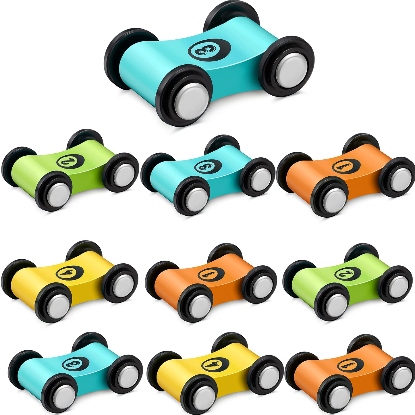 10 Pieces Wooden Mini Car Wooden Car Ramp Race Track Toys For Aged Over 3 Years Old, Wooden Car Ramp Racer Toy Replacement Vehic