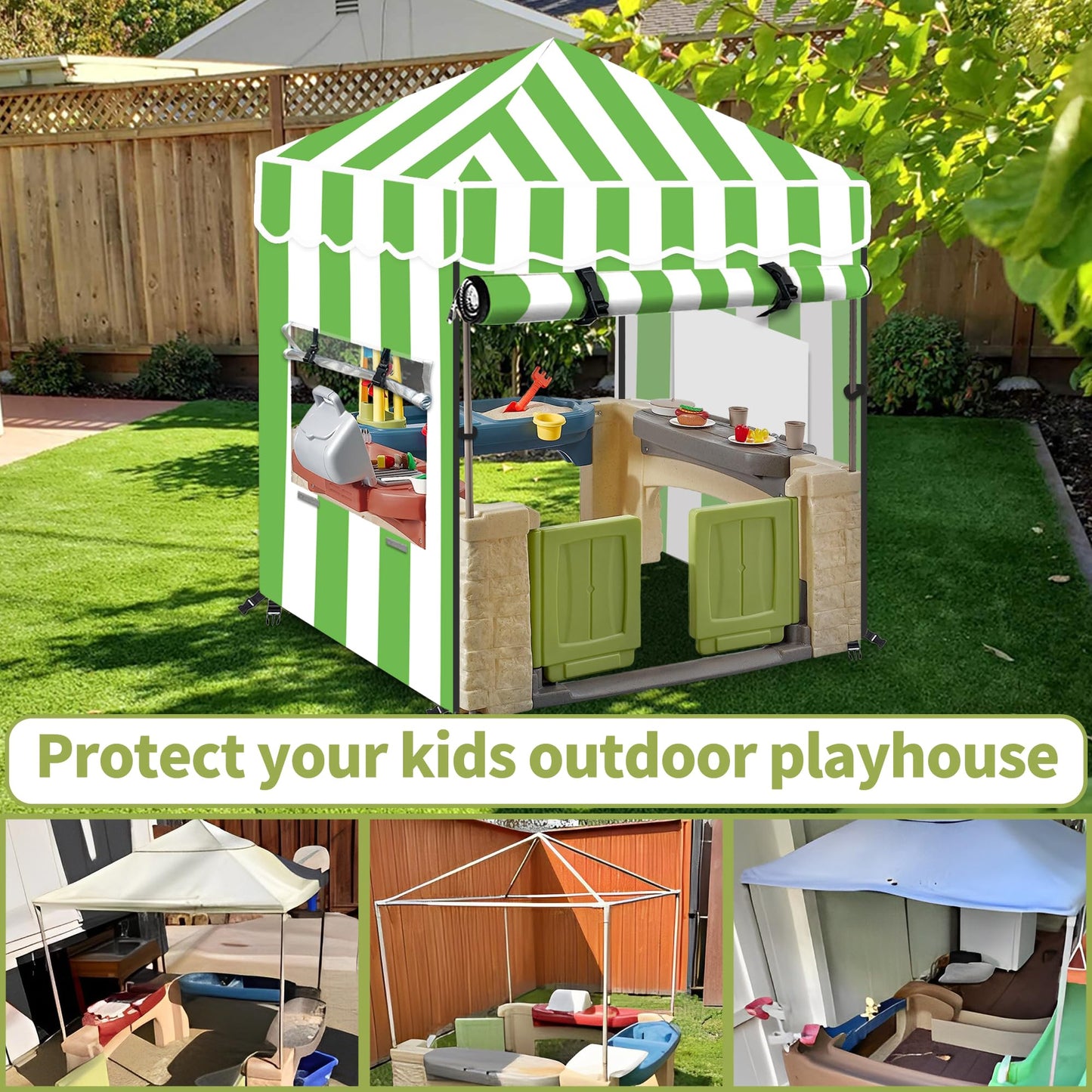 Hmock Kids Outdoor Playhouse Cover, Kids Playhouse Cover Suitable For Step 2 Playhouse And Playhouse Of The Same Size As Other B