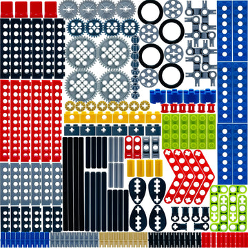 Tacyillu 202 Pcs Building Blocks Parts Gear Chain Wheels Connectors Axle, Liftarm, Pins Accessories Brick Sets Toys Tight Fit Wi