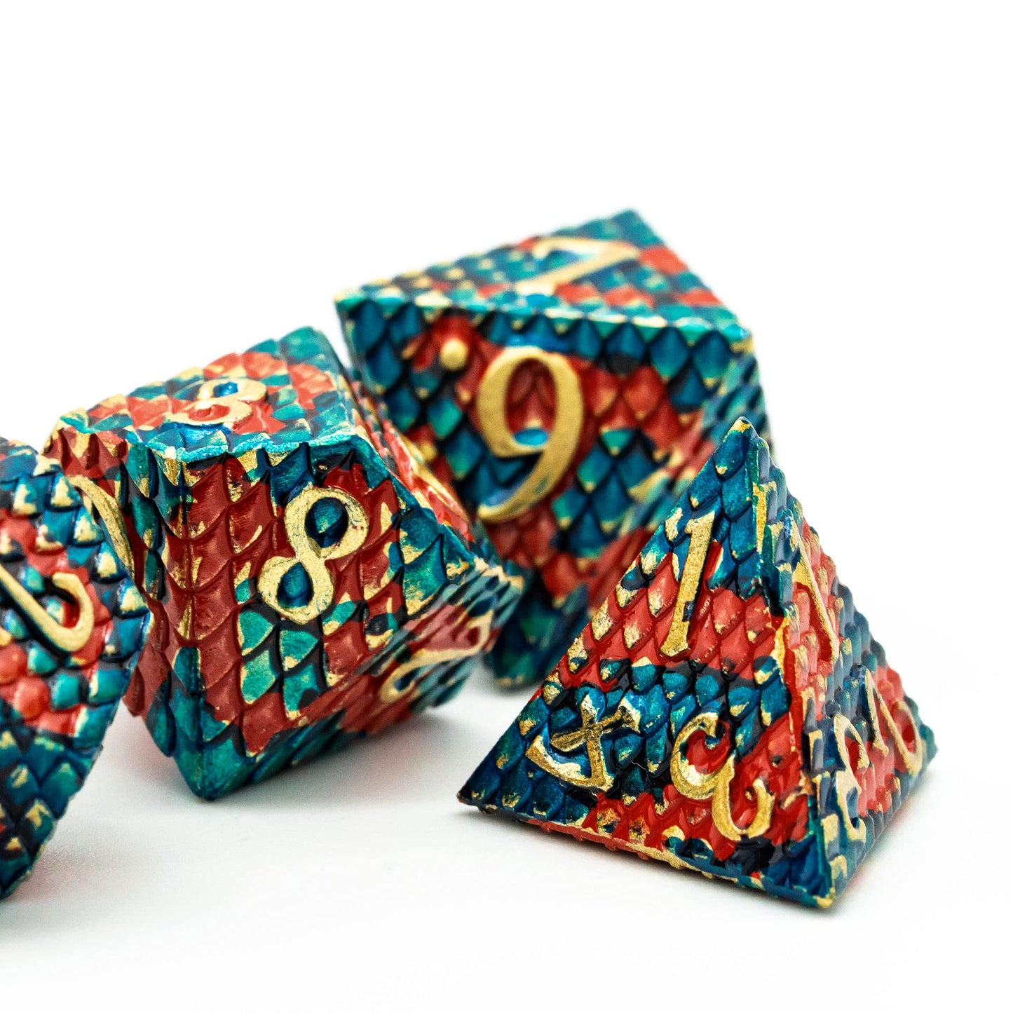 UDIXI Metal Dice Set, Dragon Scale D&D Metal DND Dice with Dice Pouch for Role Playing Games Dungeons and Dragons and Other Tabl