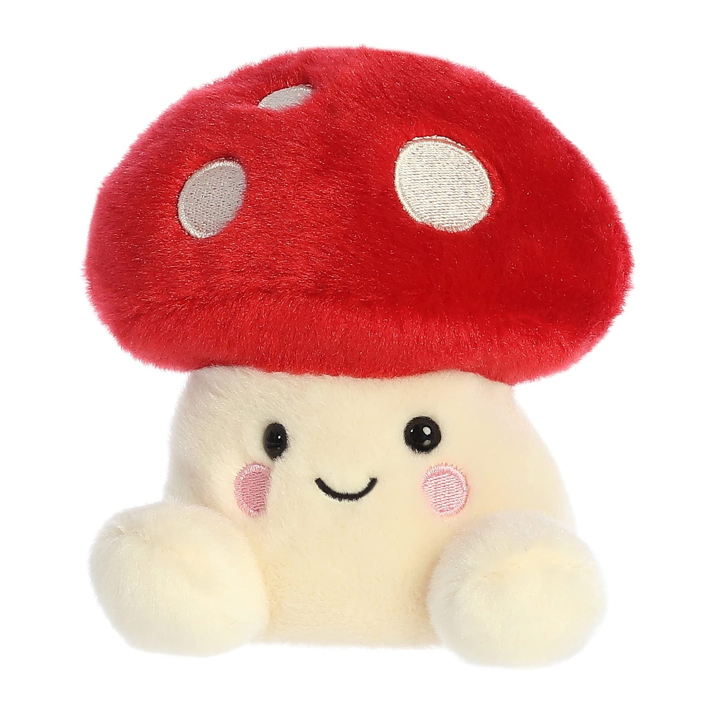 Aurora® Amanita Mushroom™ Stuffed Animal - Pocket-Sized, Red, 5 Inches, Polyester - Adorable Palm Pals™ Collectible