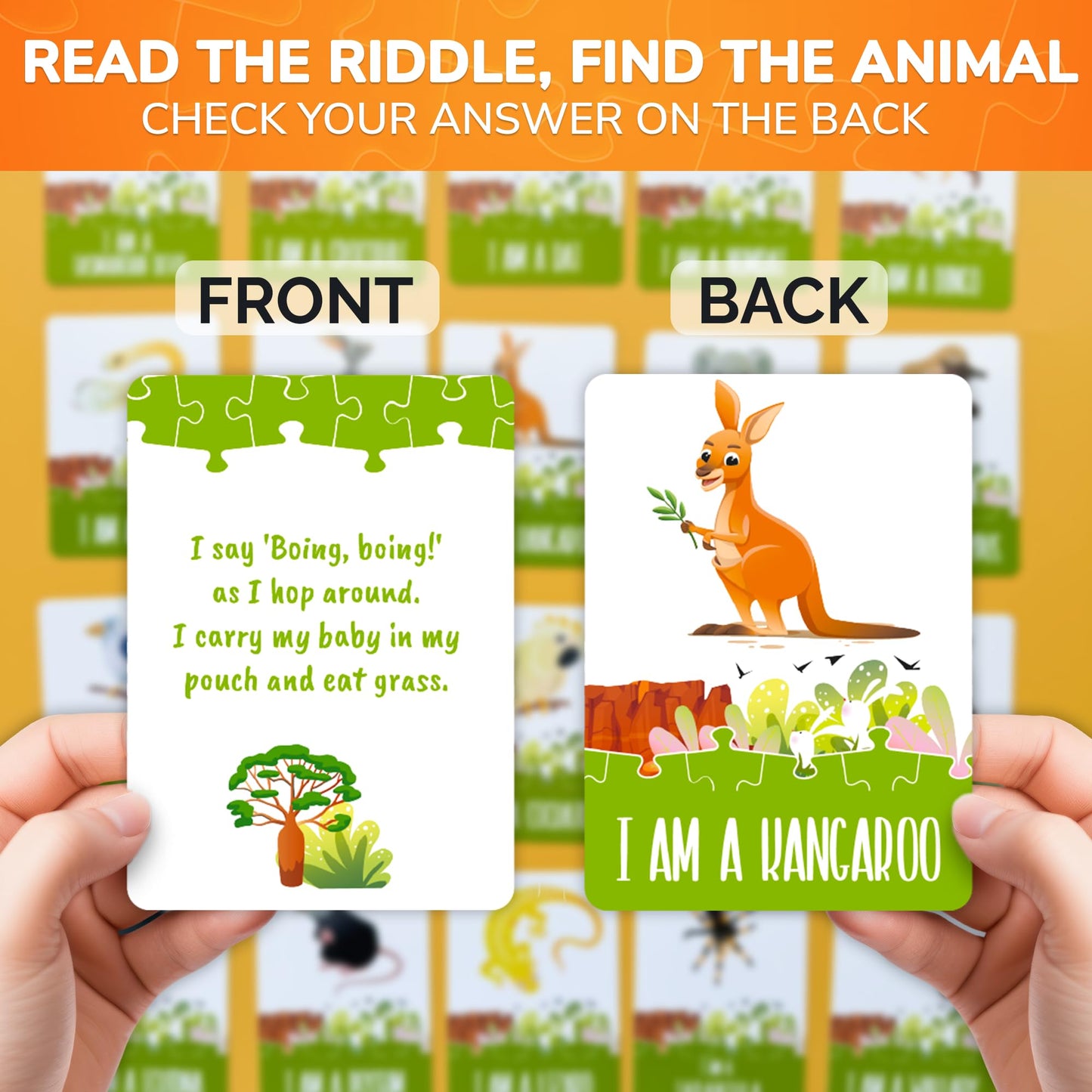 Quokka Search And Find Puzzles For Kids Ages 4-6 - Riddle Kids Puzzles 6-8 Years Old - 70 Unique Pcs | 20 Illustrated Guessing Cards | Engaging Children Themes - Australia Puzzle Gift For Toddlers 3-5