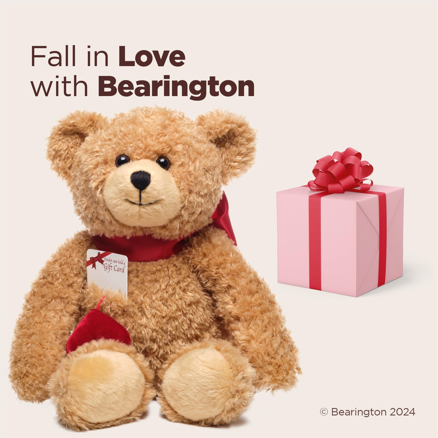 Bearington Collection Valentines Teddy Bear, 6 Inch Plush, I Love You More, Ideal Gift for Kids & Girlfriends