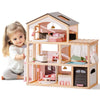 Robotime Wooden Dollhouse, Doll House With 29 Pieces Furniture Set - Pool And Elevator, Wooden Doll House For 4, 5, 6-Inch Dolls
