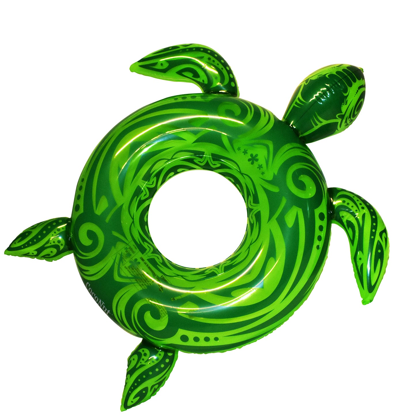 Coconut Outdoor Translucent Sea Turtle Pool Float - Inflatable Pool Ring - Durable Long Lasting Lounge Tube And Water Toy - Fun