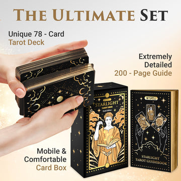 Wyspell Gold Starlight Tarot Deck: Starry Sky-Inspired Tarot Cards With Guide Book - Unique Tarot Cards Set- Tarot Cards For Beginners