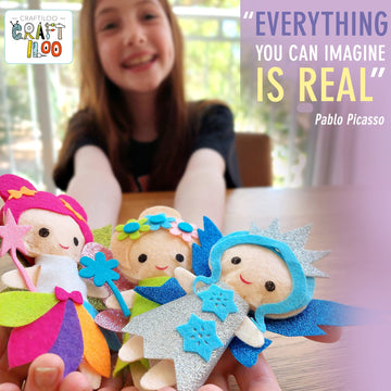 Craftiloo Fairy Sewing Kits For Little Girls 5 Easy Projects For Children Beginners Sewing Kit Kid Crafts Make Your Own Felt Pil