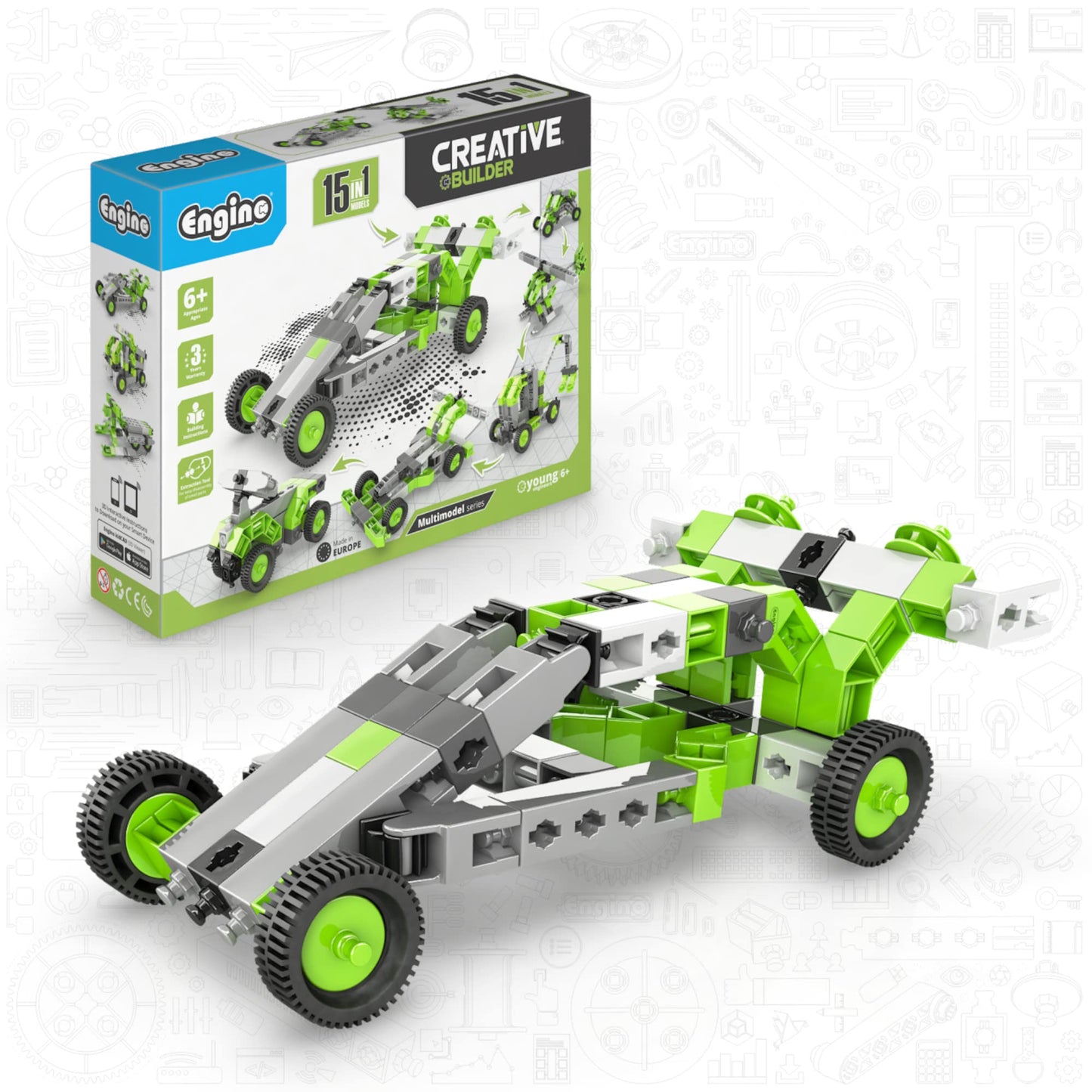 Engino- Creative Builder Stem Toys, 15 Multimodel Set, Educational Toys For Kids 6+, Engineering Kit, Stem Building Toys, Gift F