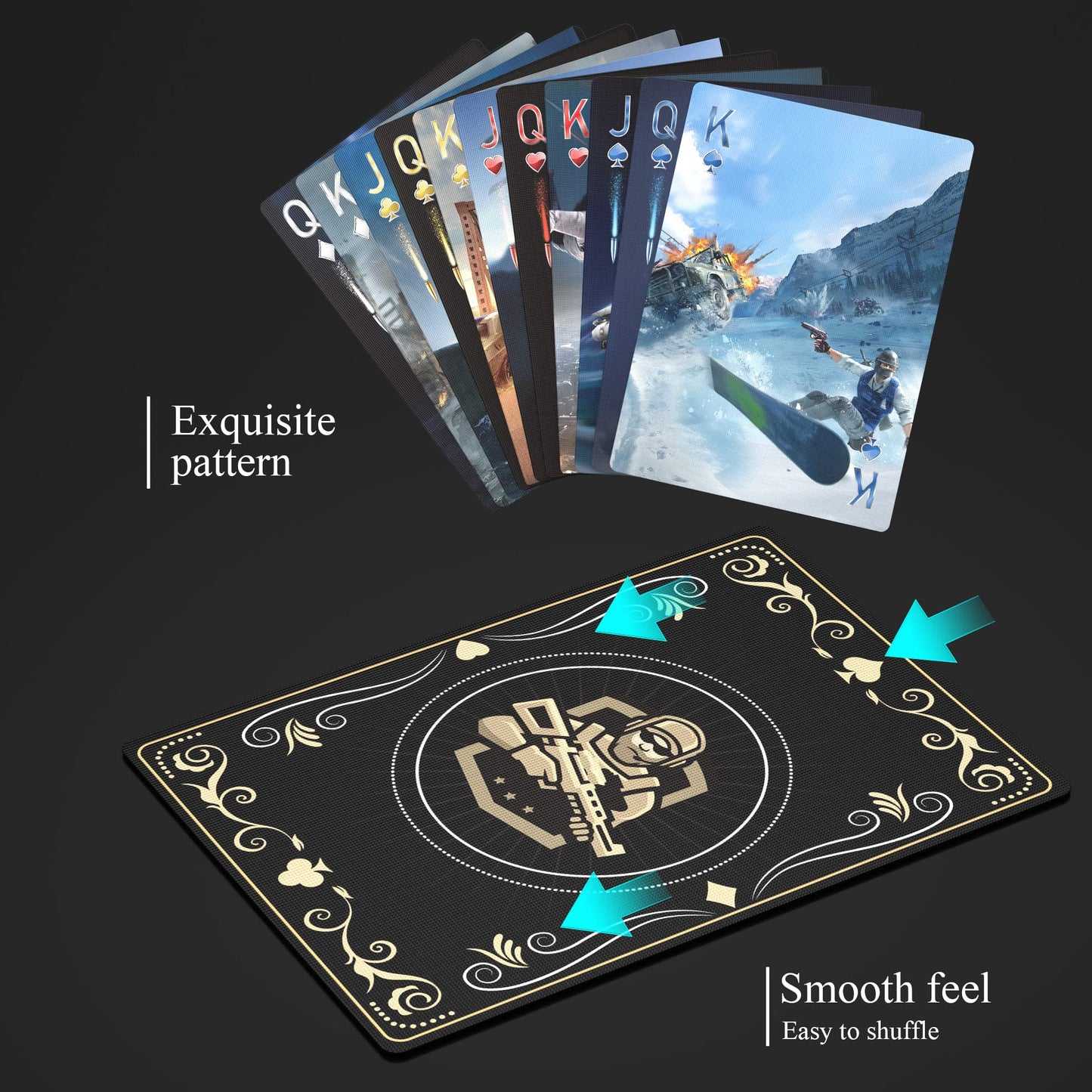 Wjpc Warrior Gold Waterproof Playing Cards With Gift Box, Deck Of Cards, Poker Cards For Adults Party Game, Indoor, Outdoor