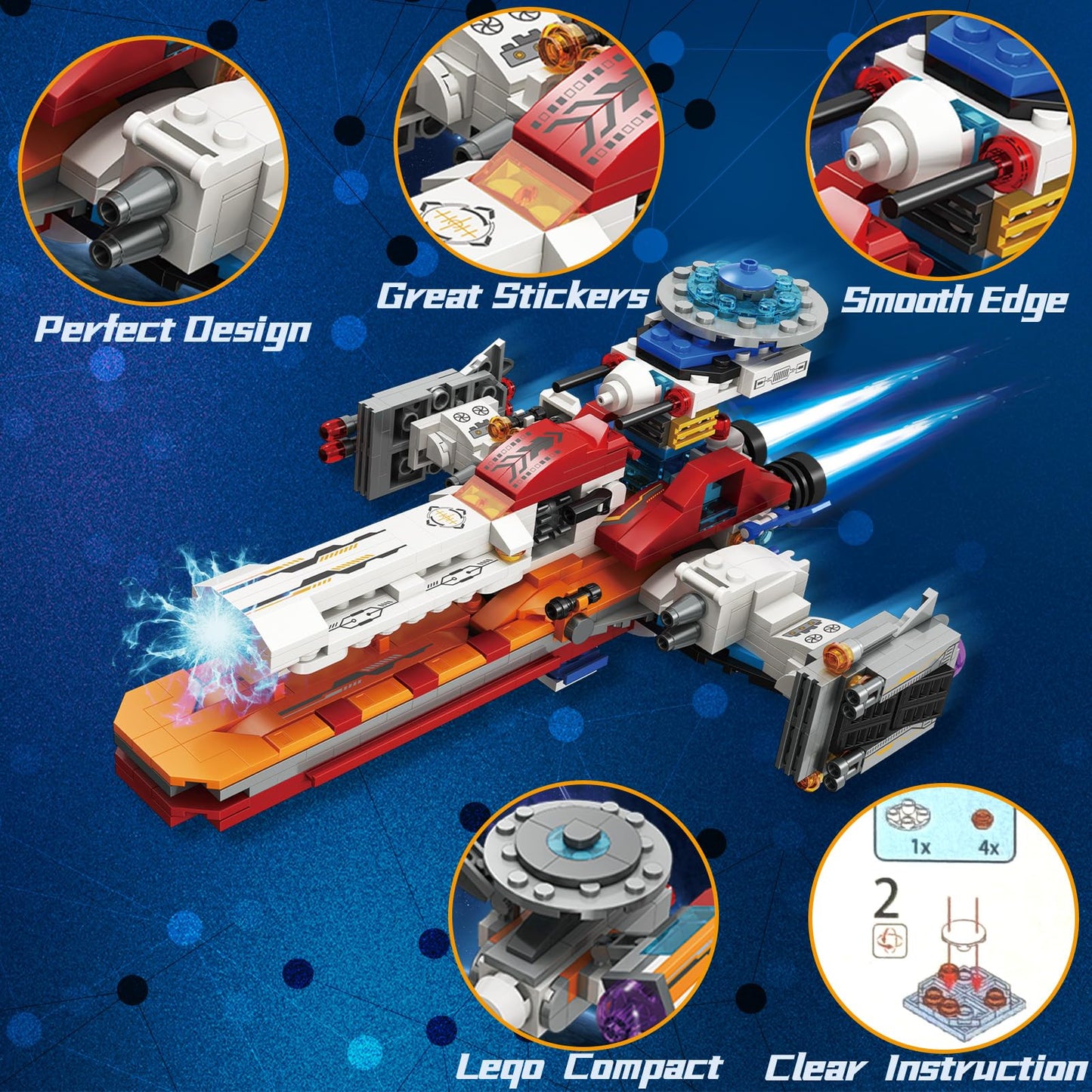 Ambdes Stem Space Toys For 6 7 8 9 10 11 12 Year Old Boys, 8-In-1 Starship Warship Building Sets, Best Christmas Birthday Gifts