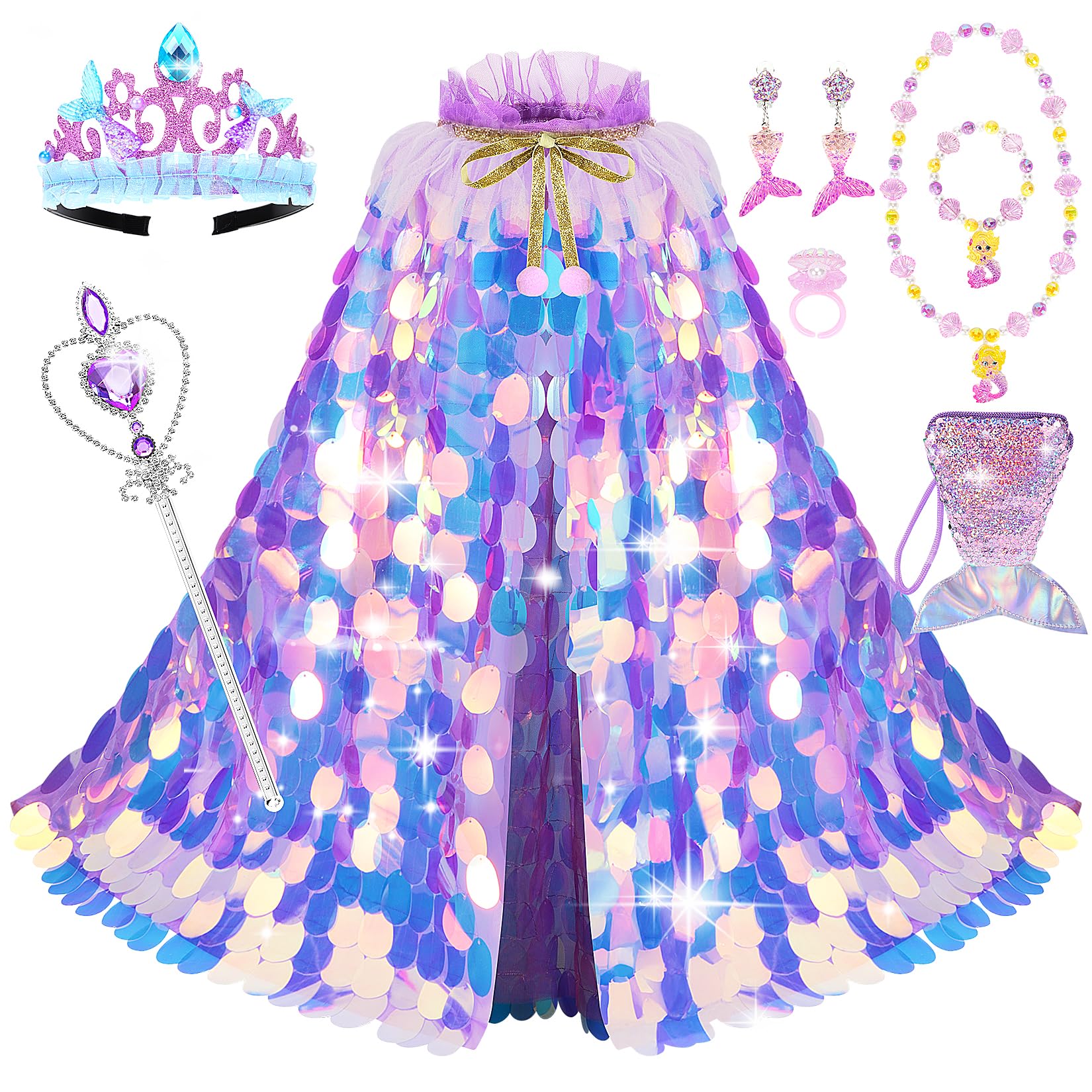 LIMIROLER Princess Dress Up Toys Princess Dress Up Clothes Rainbow Mer Toytooth LIMIROLER Princess Dress Up Toys Princess Dress Up Clothes Rainbow Mer Toytooth