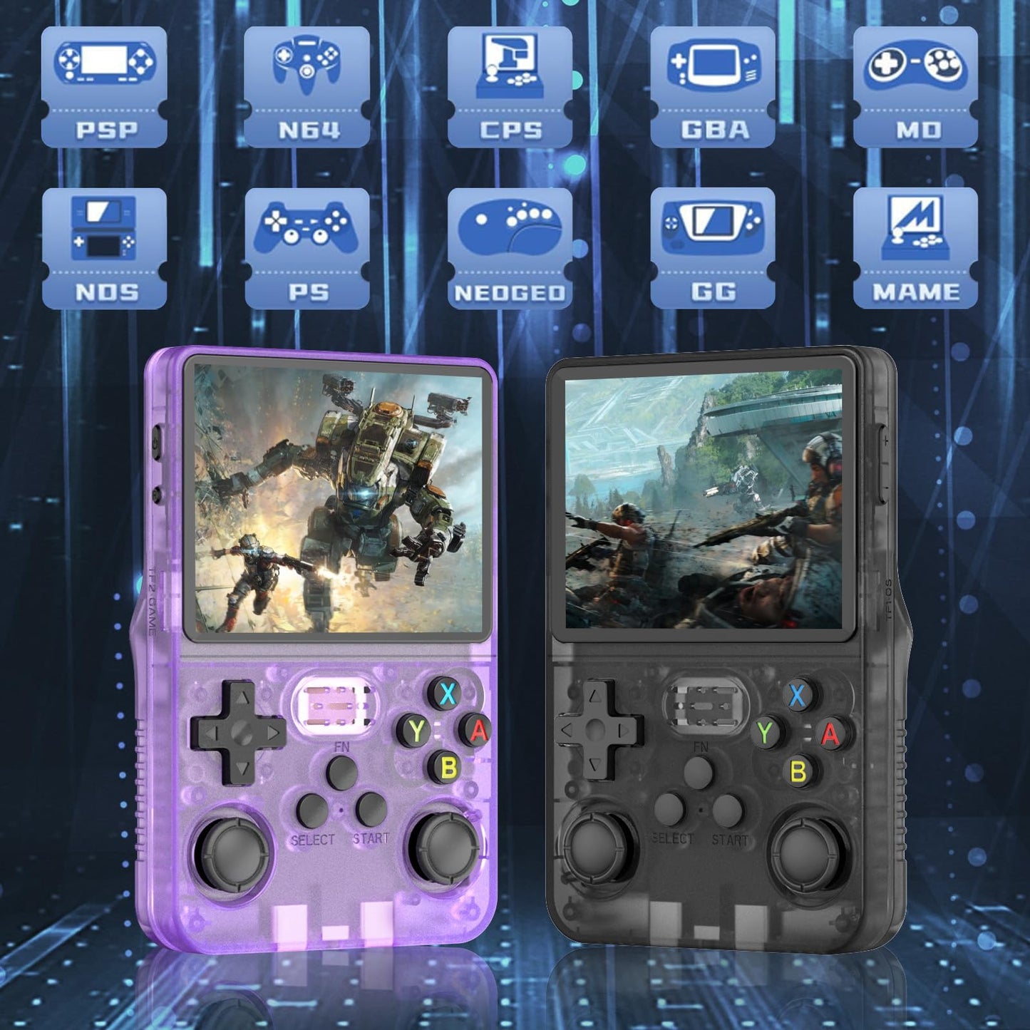 R36S Handheld Game Console, Preloaded With 15000+ Games, Linux System With 32+64G Tf Card, Retro Gaming Console 3.5-Inch Ips Scr