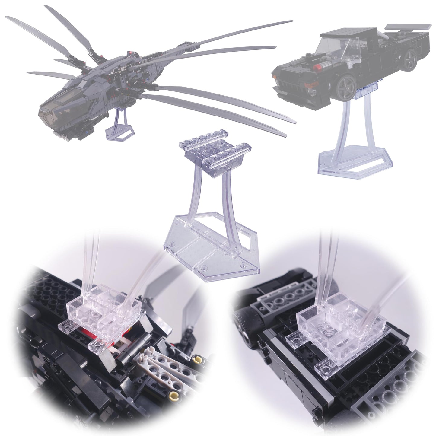 Display Stand For Lego 10327 Icons Dune Atreides Royal Ornithopter, 75021 7676 7163 75354 Gunship Kit, 43217 Up House, For Speed
