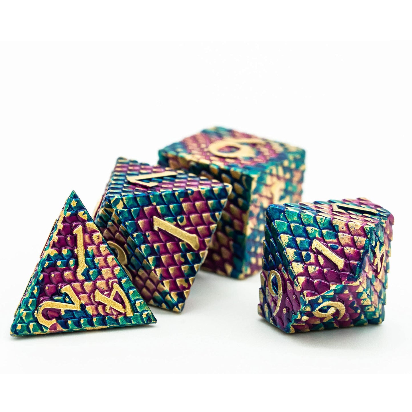 UDIXI DND Metal Dice Set Dragon Scale, D&D Dice Metal for Role Playing Games, Polyhedral Dice Set DND for Dungeons and Dragons (