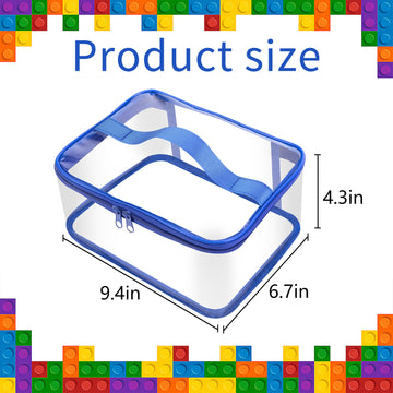 3 Packs Clear Toy Storage Bags- 9.4 X 6.7 X 4.3 Inch Transparent Pvc Toy Organizing Bags With Zipper- Waterproof Toy Storage Org