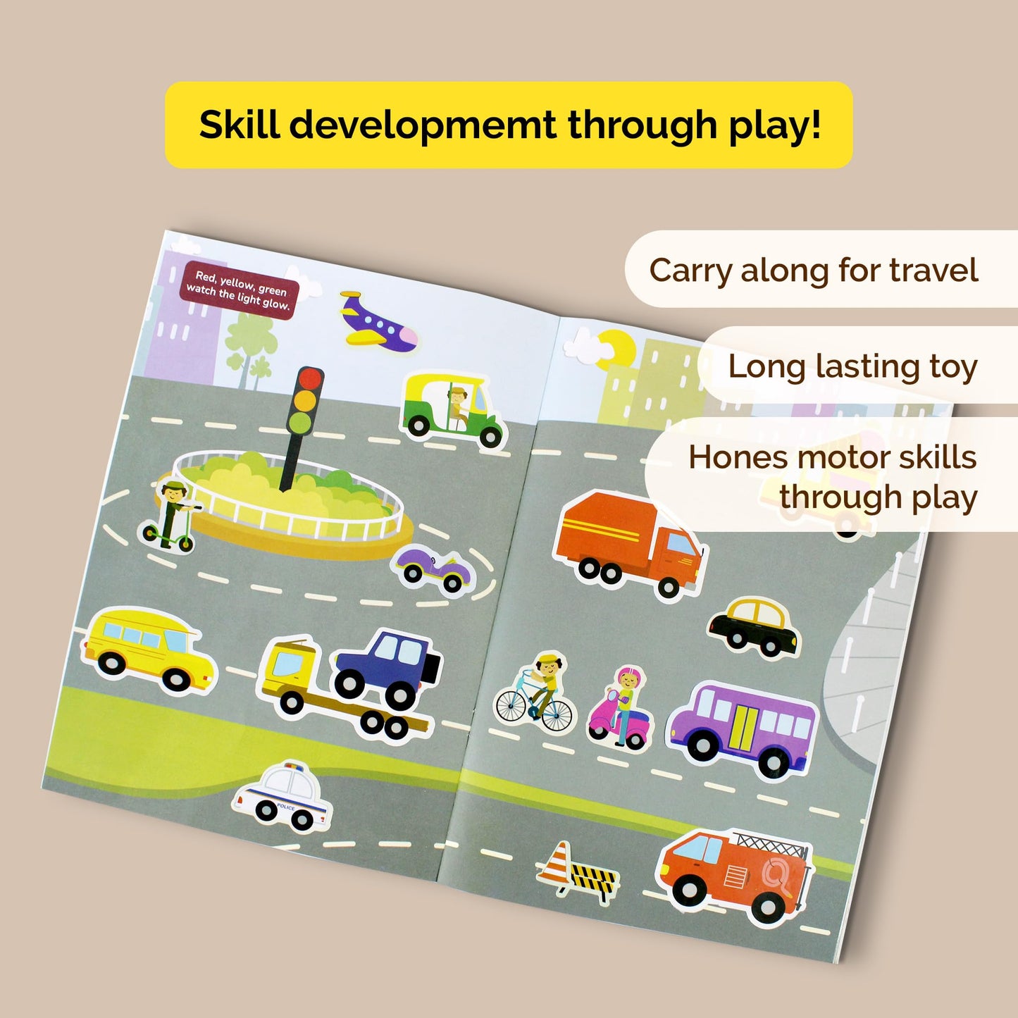 Shumee My First Sticker Book- Vehicle Themed (3+ Years) | 160+ Stickers | Long Lasting & Reusable Stickers! | Non Toxic & Safe |