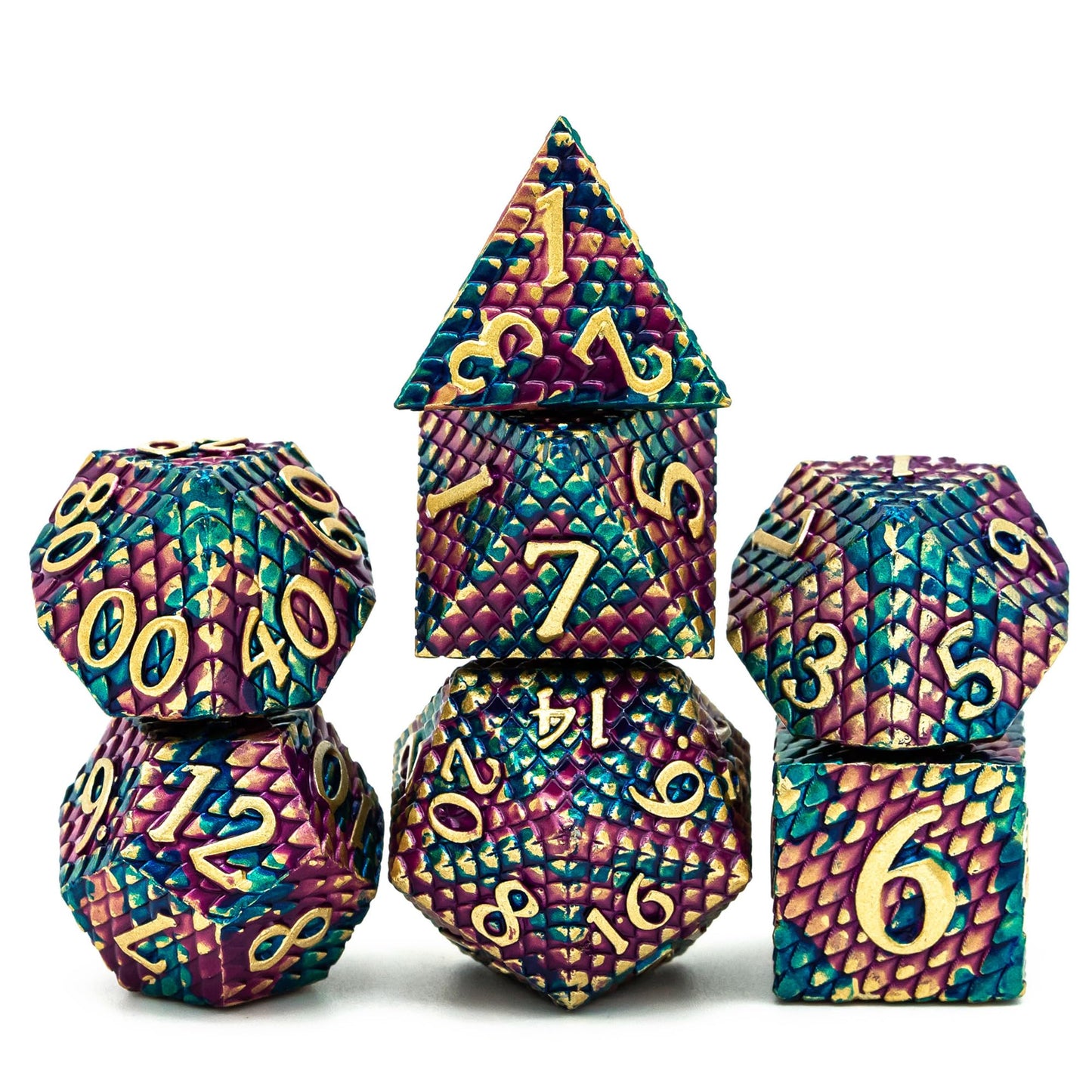 UDIXI DND Metal Dice Set Dragon Scale, D&D Dice Metal for Role Playing Games, Polyhedral Dice Set DND for Dungeons and Dragons (