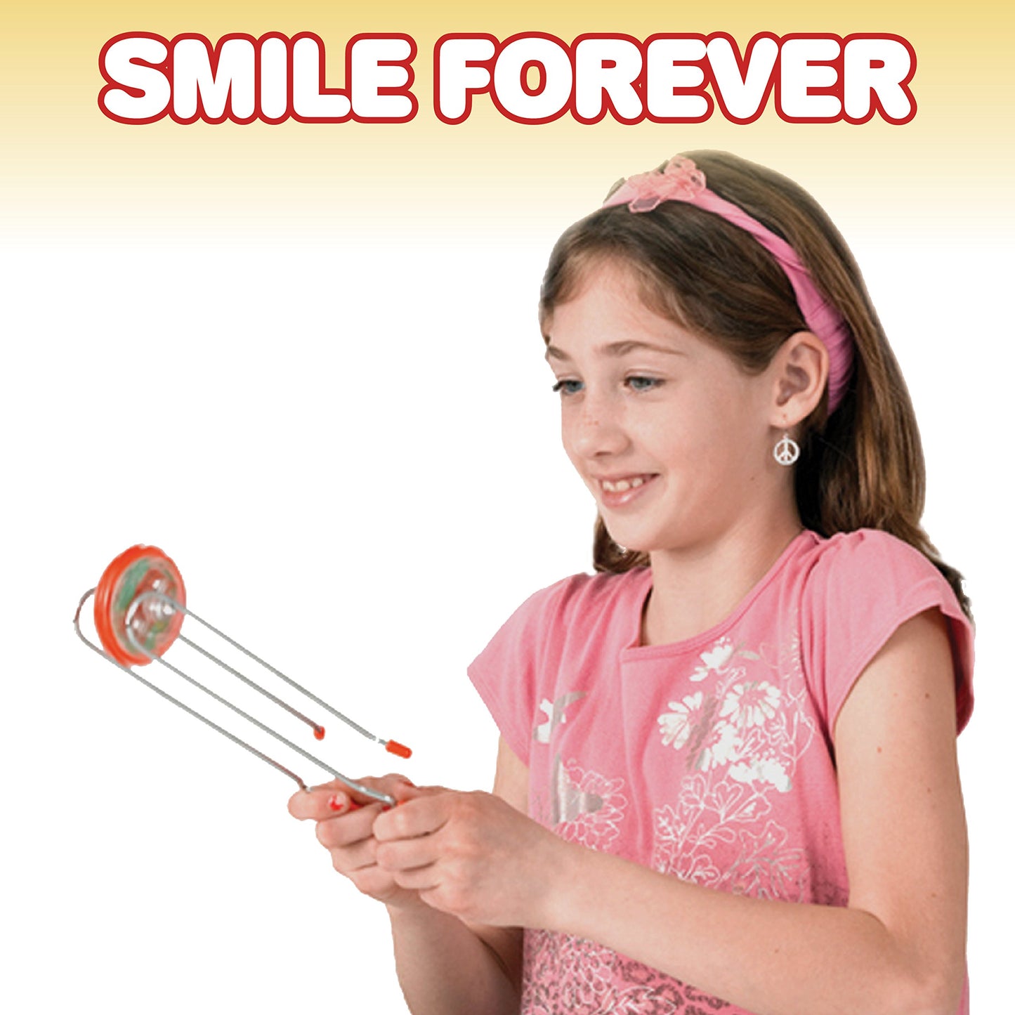 Retro Gyro Wheel Toy With Rail Twirler By Artcreativity – 8'' Gyro Toy And 8.5'' Magic Rail Twirler – Fun Spinning And Flashing Light Sensory Toy – Great Gift For Boys And Girls