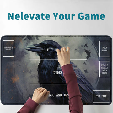 Rwutytiul Black Eagle Card Playmat 24 X 14 Inch With Tube Bag, Card Gameplay Board With Zones Commander Deck Mtg Rpg Ccg Tcg Car