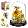 Hi-Reeke Sunflower Bee Bouquet Building Block Set, Micro Mini Botanical Building Toy For Women -548 Pcs