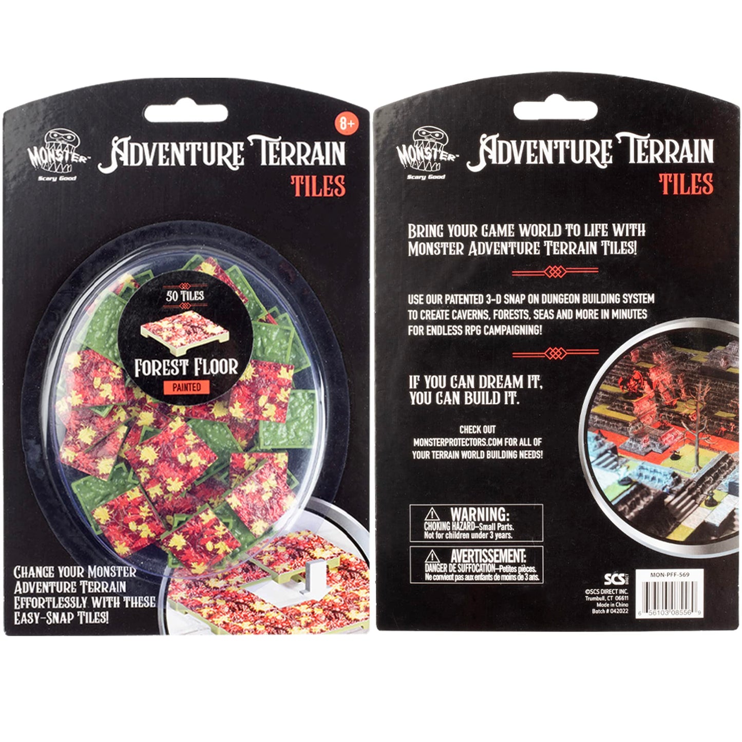 Monster Adventure Terrain- 50Pc Forest Floor Tile Expansion Pack- Painted 1X1 Tile Set- Amazing Tabletop Terrain In Minute- Customize Your D&D And Pathfinder Dungeons Your Way
