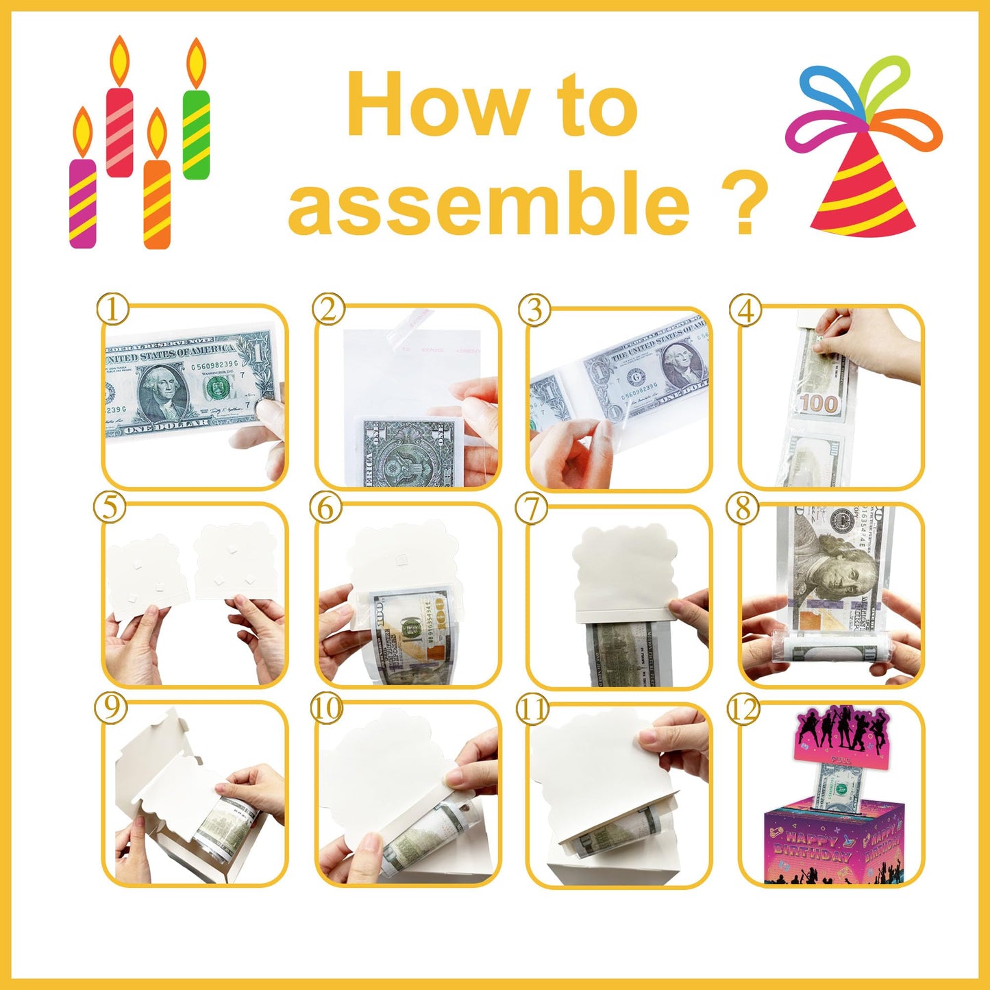 Azbuk Gaming Birthday Money Box Gift Pull - Surprise Money Box For Cash Gift Set, Fun Birthday Gifts For Kids Boys Girls Video Game Lover, Birthday Party Decorations (35 Pcs Transparent Bags)