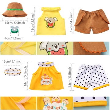 Set Of 2 Cute Shirt Or Skirt Teddy Bear Clothes Outfit Fits Most 14'' - 18'' Bear Plush Stuffed Animal Outfit Build A Bear Doll