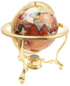 Unique Art 13-Inch Amber Gemstone Globe with Gold Tripod Stand - Model 220-GT-AMBER-GOLD
