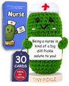 Nurse Gifts - Handmade Positive Pickle Crochet Doll with 30 Empowering Messages for Nurses - Funny RN Gifts, New Nurses Present
