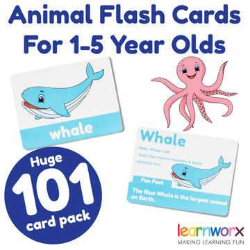 Animal Flash Cards For Toddlers & Kids - Animal Abc Flashcards - Animal Alphabet - 101 Toddler Flashcards - Preschool Flash Card